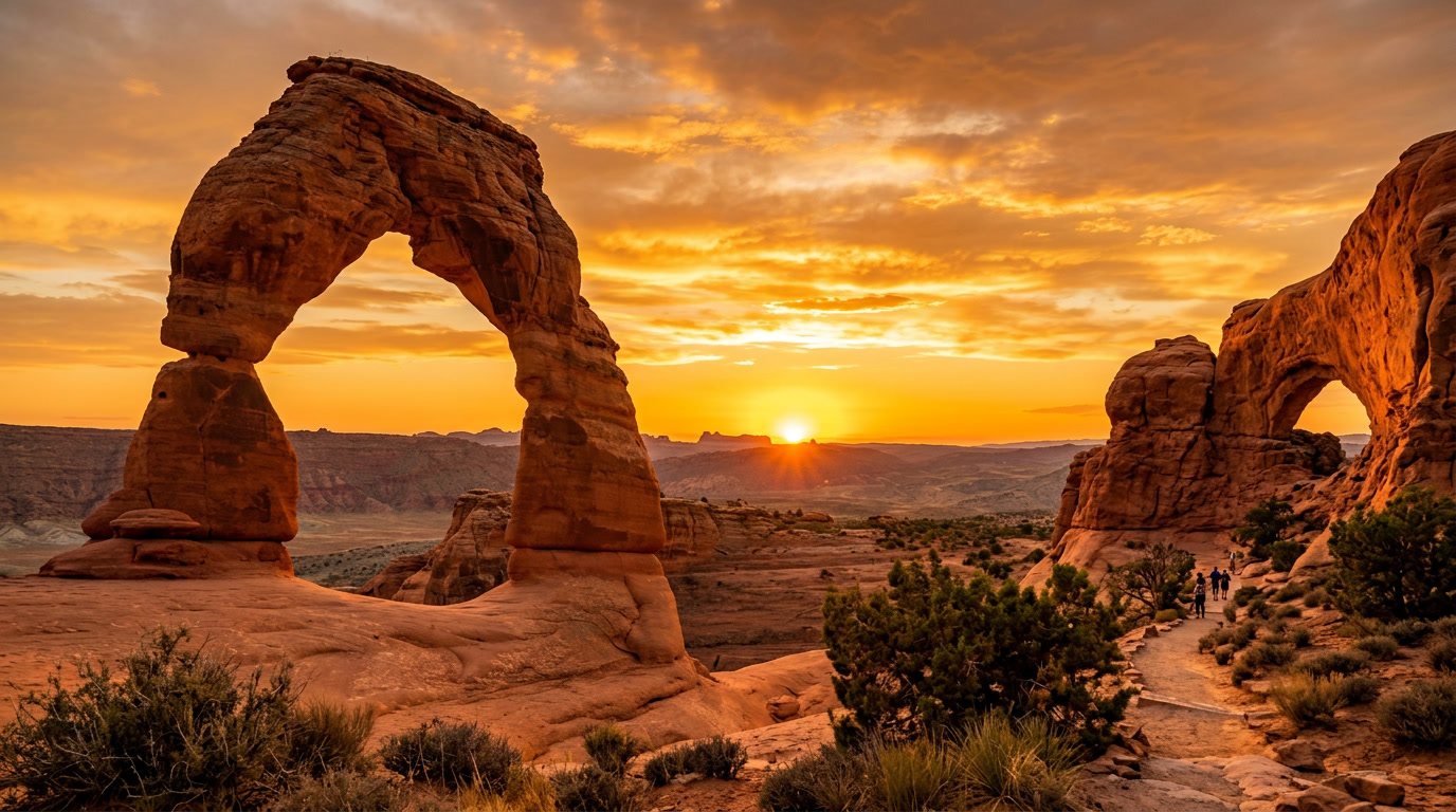 Menikmati Keindahan Sunset Spektakuler di Taman Nasional Arches Utah